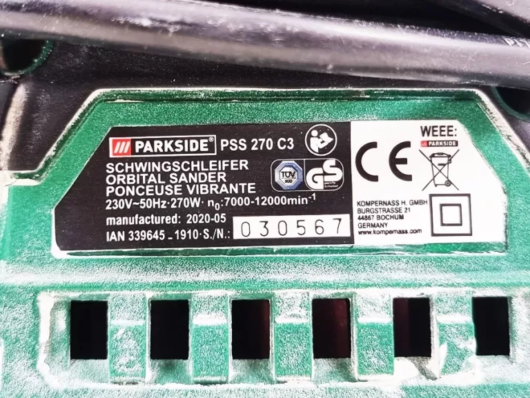 SZLIFIERKA OSCYLACYJNA PARKSIDE PSS 270 C3