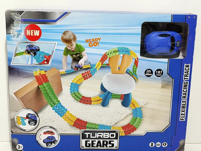 SAMOCHODZIK Z TOREM WYŚCIGOWYM TURBO GEARS 3+