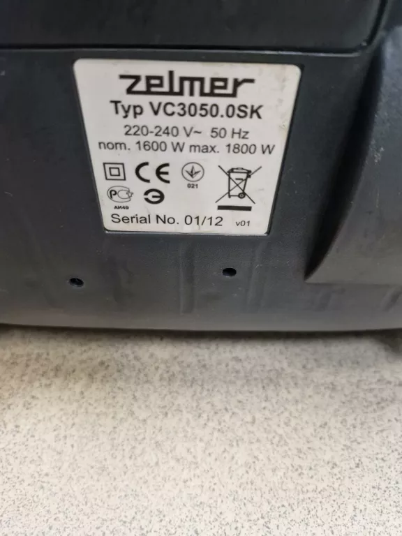 ODKURZACZ ZELMER VC3050 CYCLONIC 3RD GENERATION BEZWORKOWY