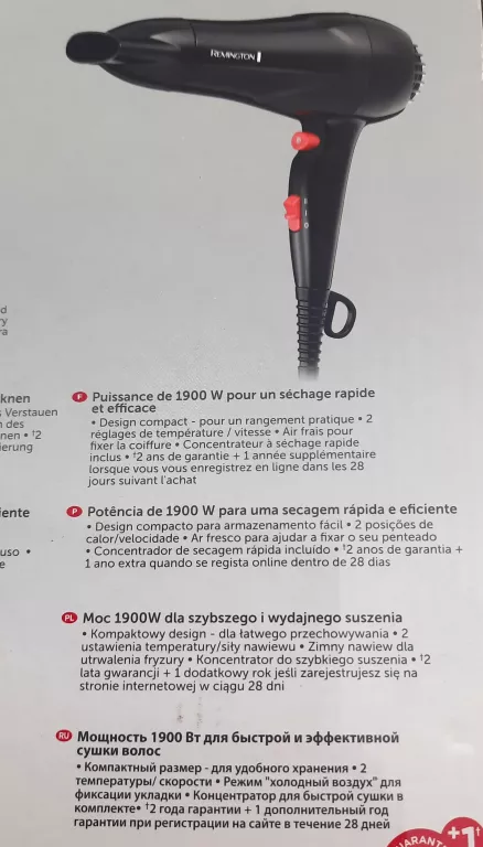 SUSZARKA DO WŁOSÓW REMINGTON D2000 JAK NOWA!