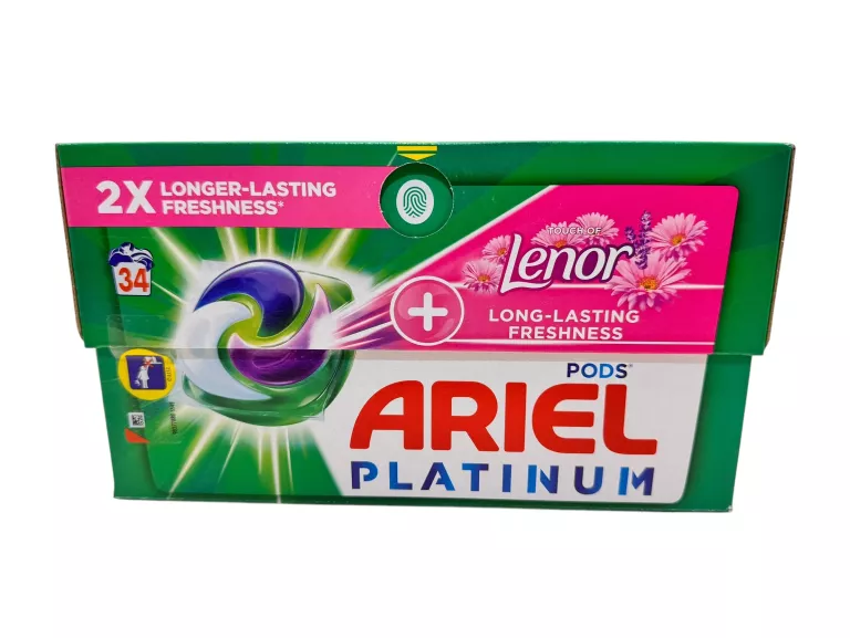 ARIEL PLATINUM PODS + TOUCH OF LENOR KAPSUŁKI DO PRANIA 34 SZTUKI