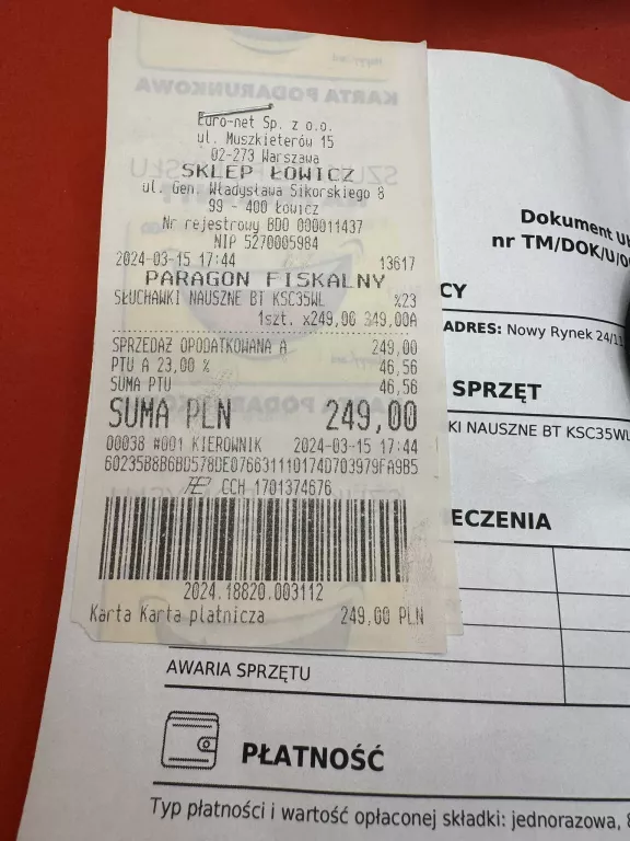 SŁUCHAWKI KOSS KSC35WL KOMPLET GW: 15/03/2024