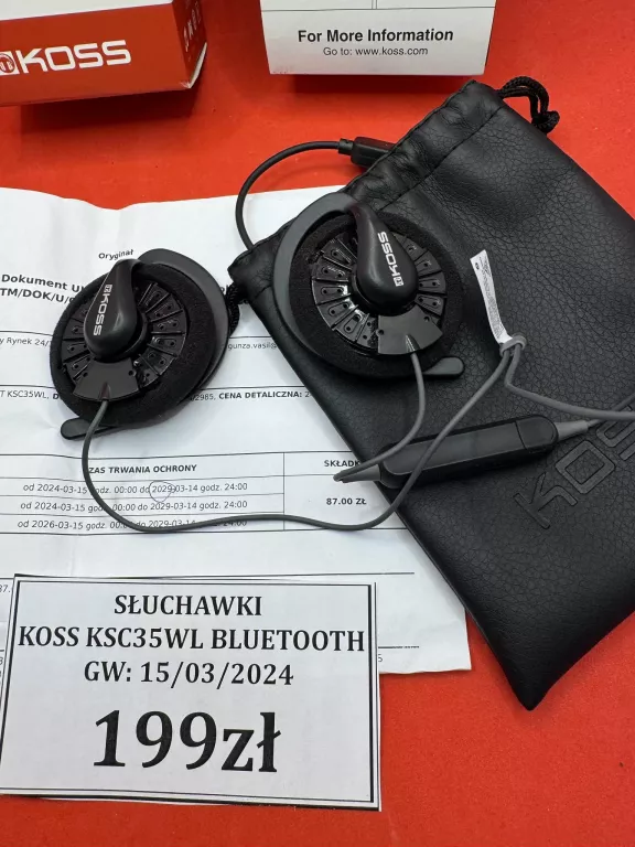 SŁUCHAWKI KOSS KSC35WL KOMPLET GW: 15/03/2024