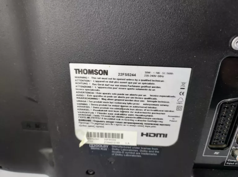 TELEWIZOR THOMSON 22FS5244 + PILOT