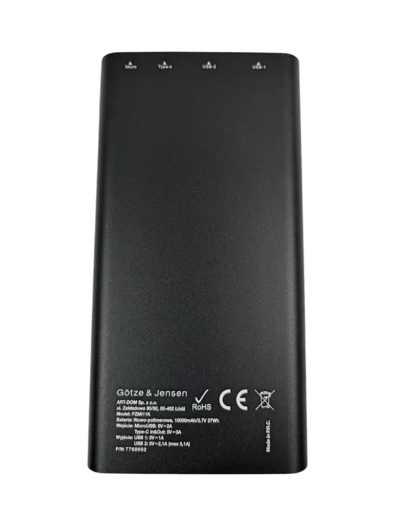 POWERBANK SILVERLINE GOTZE & JENSEN 10 000 MAH