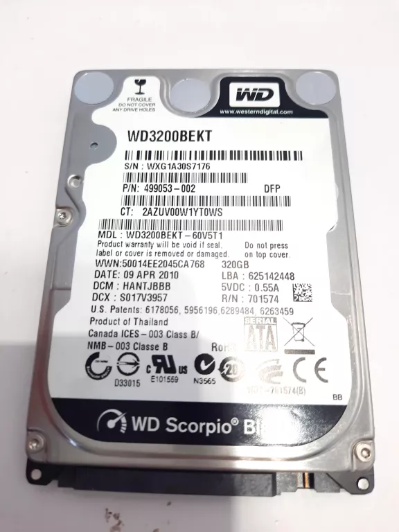 DYSK WESTERN DIGITAL WD3200BEKT 320GB