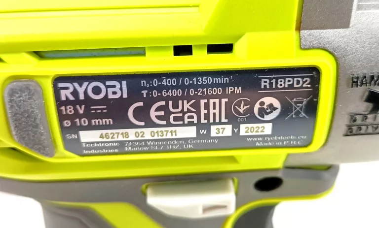 WKRĘTARKA RYOBI R18PD2 KOMPLET GWARANCJA! BDB STAN!