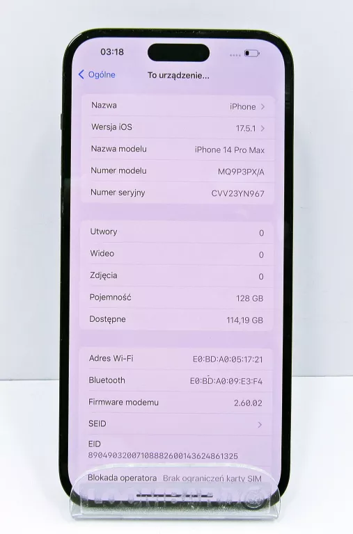 TELEFON APPLE IPHONE 14 PRO MAX 128GB SPACE BLACK KOMPLET // OPIS