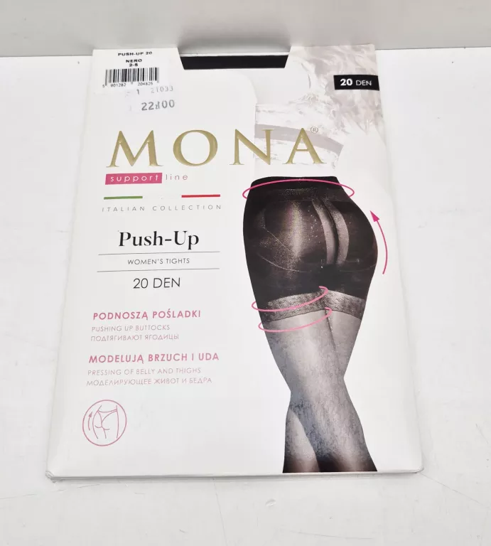 MONA RAJSTOPY MODELUJĄCE 20 DEN PUSH - UP 2-S NERO