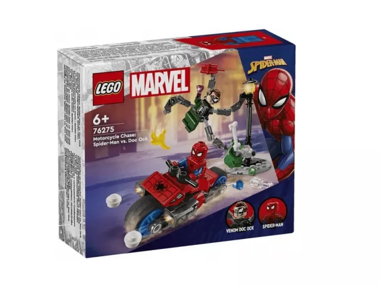 KLOCKI ZESTAW LEGO MARVEL 76275 POŚCIG NA MOTOCYKLU SPIDER-MAN VS. DOC OCK