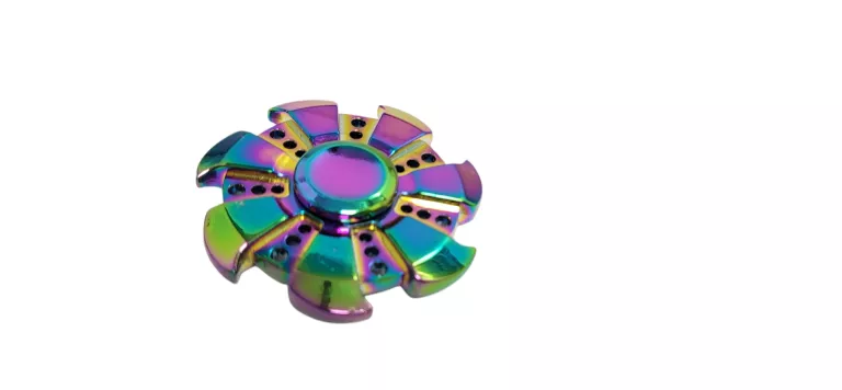 OKRĄGŁY METALOWY FIDGET SPINNER TĘCZOWY