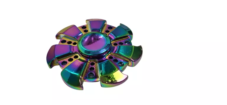 OKRĄGŁY METALOWY FIDGET SPINNER TĘCZOWY