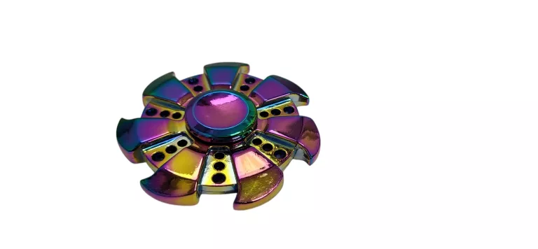 OKRĄGŁY METALOWY FIDGET SPINNER TĘCZOWY