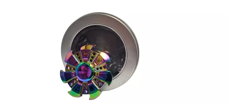 OKRĄGŁY METALOWY FIDGET SPINNER TĘCZOWY