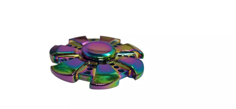 OKRĄGŁY METALOWY FIDGET SPINNER TĘCZOWY