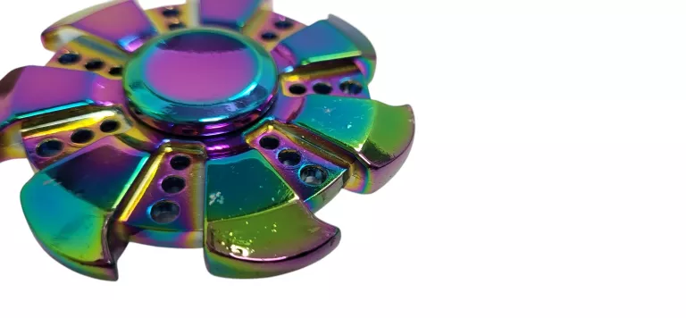 OKRĄGŁY METALOWY FIDGET SPINNER TĘCZOWY