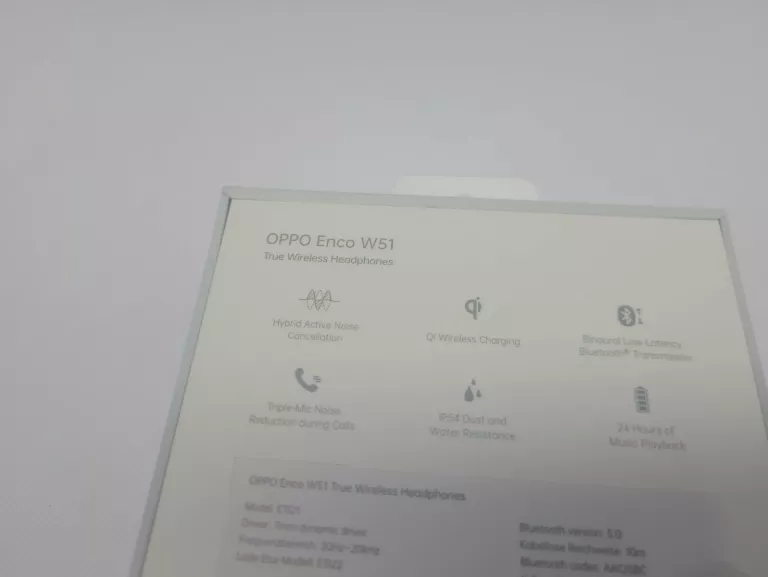 OPPO ENCO W51 TWS SŁUCHAWKI BEZPRZEWODOWE