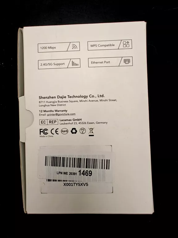 WZMACNIACZ SYGNAŁU WIFI VICTURE WE1200 ANG WTYCZKA
