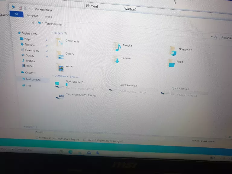 LAPTOP GAMINGOWY MSI GL62 7RD I7 / 8G/ 500GB