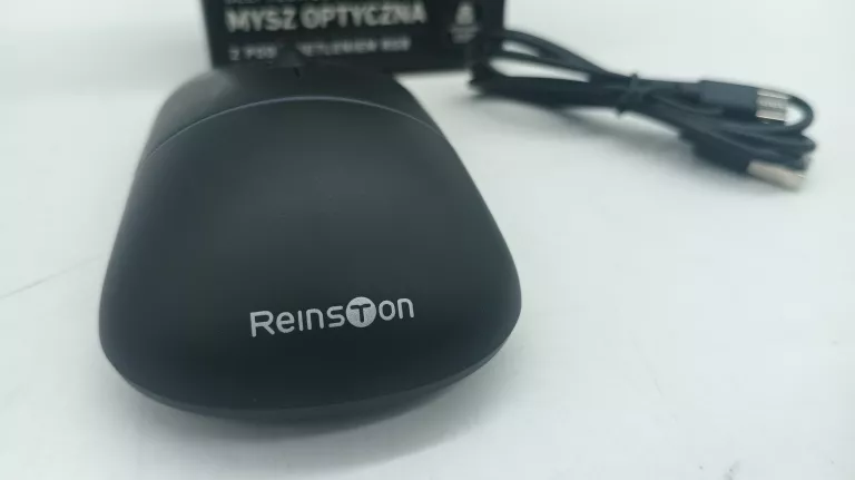 MYSZ BEZPRZEWODOWA REINSTON RGB WBUDOWANY AKUMULATOR USB 2.4 GHZ CZARNA