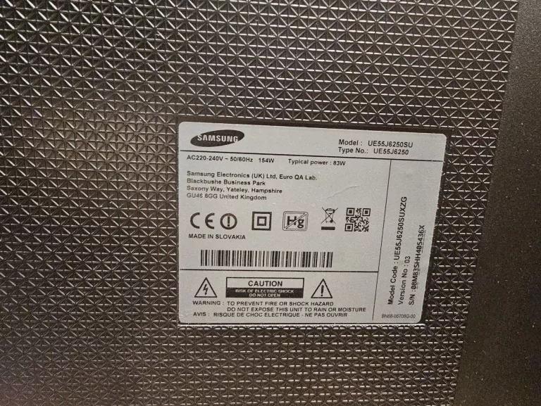 TELEWIZOR SAMSUNG 55J6250, PILOT, KABEL ZASILAJĄCY