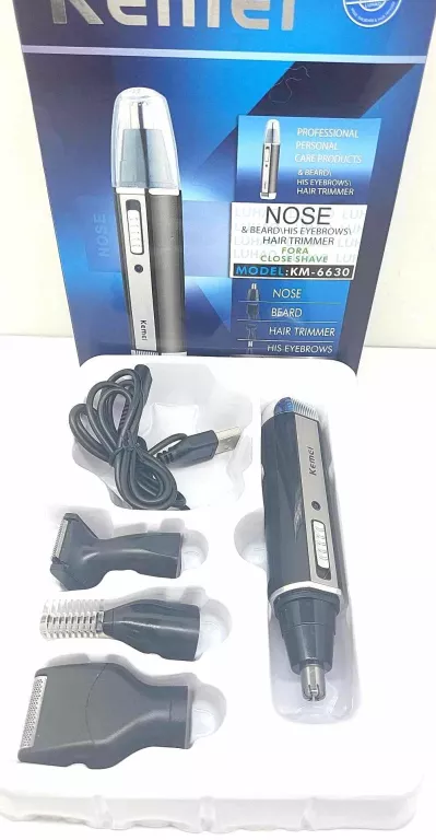 TRYMER DO NOSA USZU BRWI BRODY GOLARKA DO WŁOSÓW KEMEI 4 NAKŁADKI 4W1 MOCN