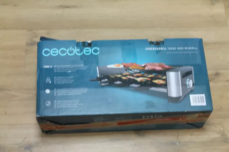 CECOTEC CHEESE&GRILL 16000 INOX MIXGRILL 03225 GRILL 8 OSÓB 1400W