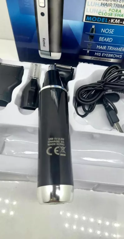 TRYMER DO NOSA USZU BRWI BRODY GOLARKA DO WŁOSÓW KEMEI 4 NAKŁADKI 4W1 MOCN