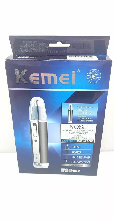 TRYMER DO NOSA USZU BRWI BRODY GOLARKA DO WŁOSÓW KEMEI 4 NAKŁADKI 4W1 MOCN