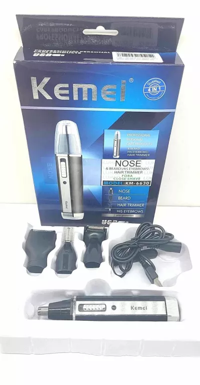 TRYMER DO NOSA USZU BRWI BRODY GOLARKA DO WŁOSÓW KEMEI 4 NAKŁADKI 4W1 MOCN