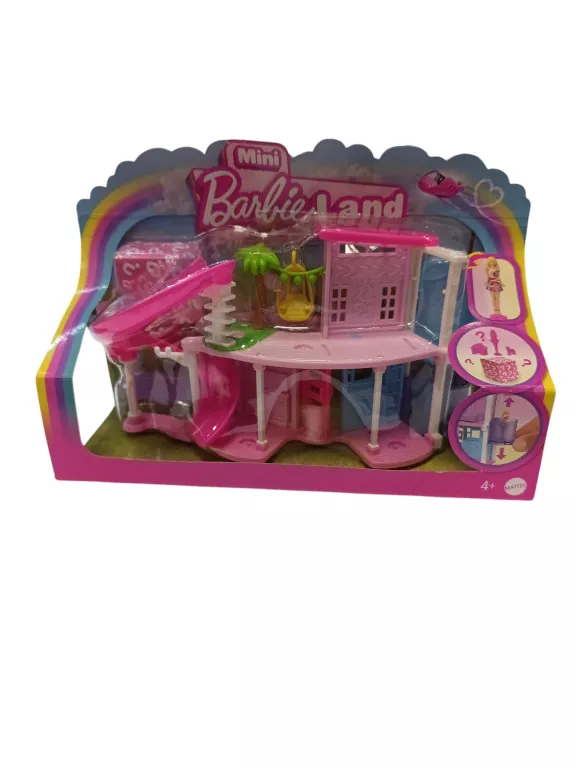 BARBIE MINI BARBIELAND MINI DOMEK DLA LALEK I MINI LALKA ZESTAW ŻÓŁTA HYF4