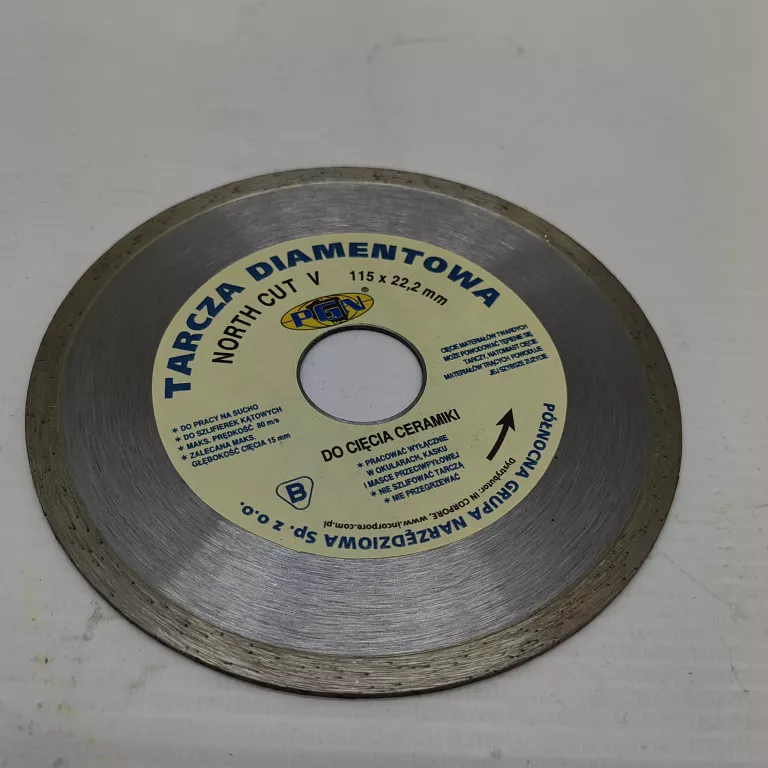 TARCZA DIAMENTOWA DO CIĘCIA CERAMIKI PGN NORTH CUT V 115X22,2MM