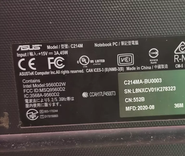 LAPTOP ASUS CHROMEBOOK C214M DOTYKOWY EKRAN
