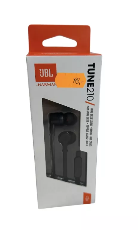 JBL TUNE 210 PRZEWODOWE SŁUCHAWKI DOKANAŁOWE CZARNE OKAZJA!!