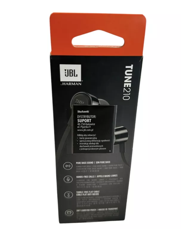 JBL TUNE 210 PRZEWODOWE SŁUCHAWKI DOKANAŁOWE CZARNE OKAZJA!!