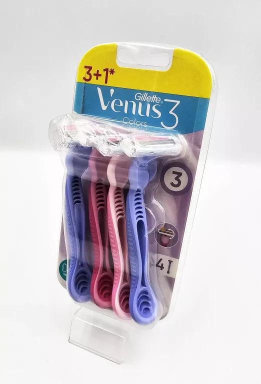 MASZYNKI DO GOLENIA DLA KOBIET GILLETTE VENUS 3 COLORS / 4 SZTUKI