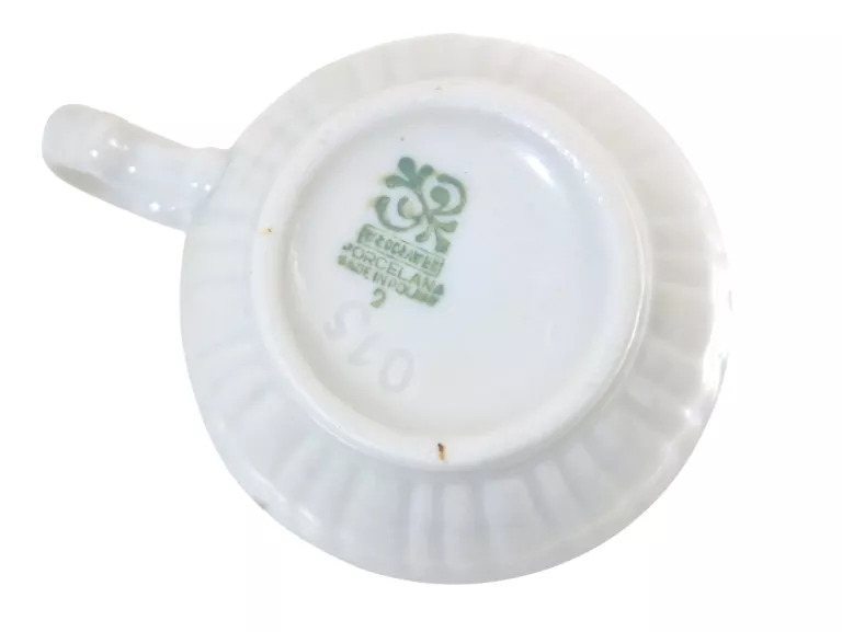FILIŻANKA Z PODSTAWKĄ DWUOSOBOWY ZESTAW PORCELANA WŁOCŁAWEK