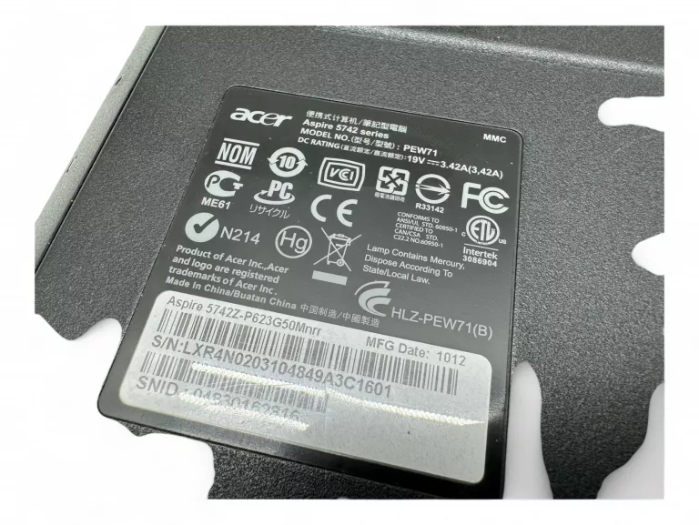 LAPTOP ACER ASPIRE 5742Z INTEL PENTIUM P6200/2GB/120GB