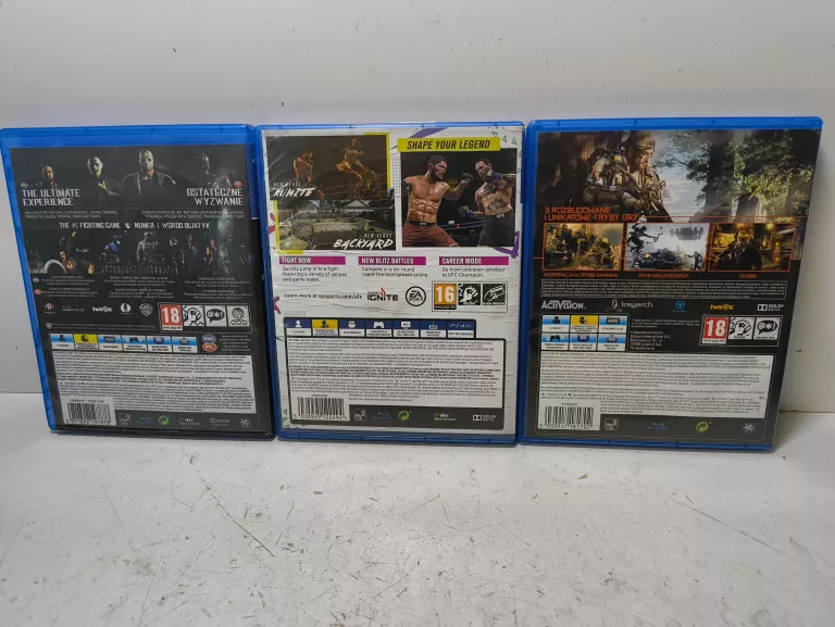 ZESTAW GIER NA PS4 (3 SZT.) COD BLACK OPS III, MORTAL KOMBAT X, UFC 4