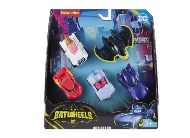 FISHER PRICE BATWHEELS 5 SAMOCHODÓW SAMOCHODZIKÓW HML20 BATMAN ZESTAW