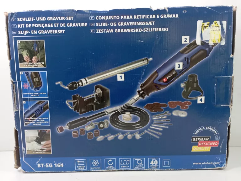 ZESTAW GRAWERSKO-SZLIFIERSKI EINHELL BT-SG 164 #KOMPLET