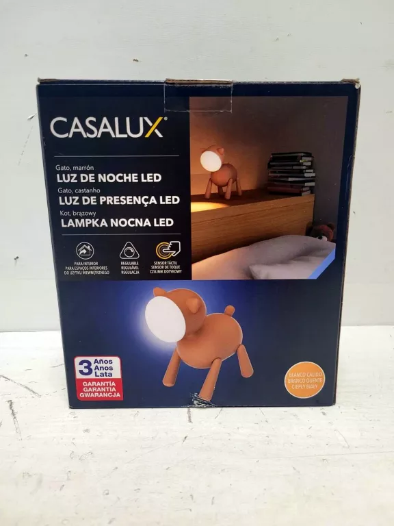 LAMPKA NOCNA LED BRĄZOWY KOT CASALUX POLECAM!