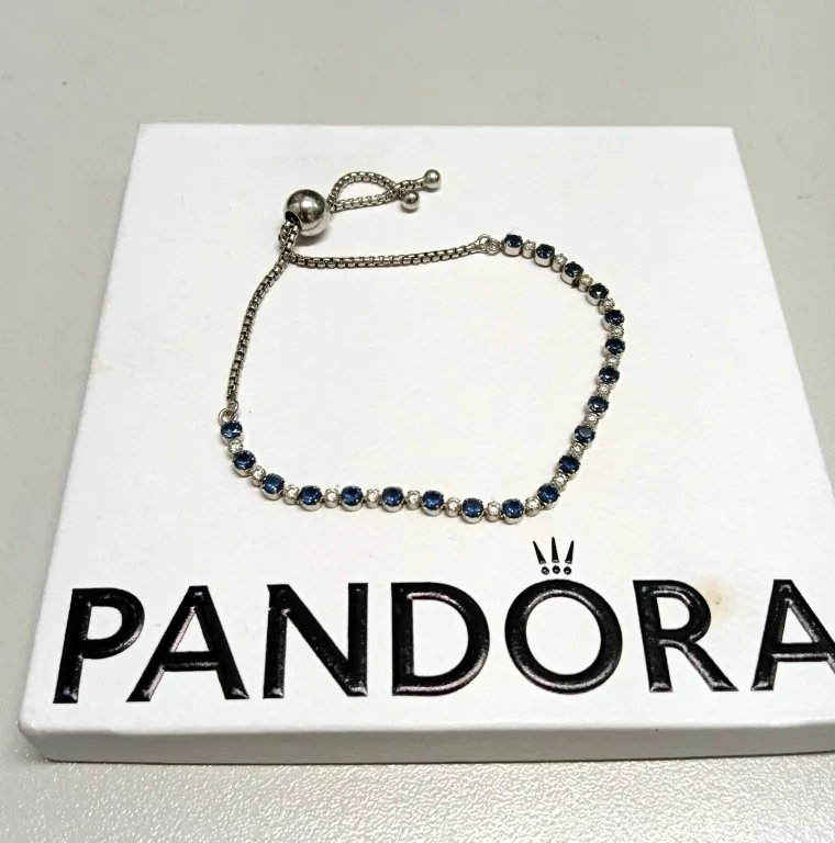 BRANSOLETKA ŚCIĄGANA BŁĘKITNY I PRZEZROCZYSTY BLASK PANDORA