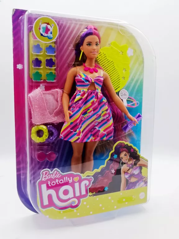 BARBIE LALKA TOTALLY HAIR ODLOTOWE FRYZURY KWIATKI HCM89