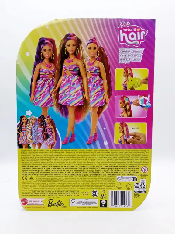 BARBIE LALKA TOTALLY HAIR ODLOTOWE FRYZURY KWIATKI HCM89