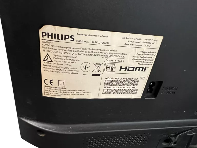 TELEWIZOR PHILLIPS 20PFL3108H