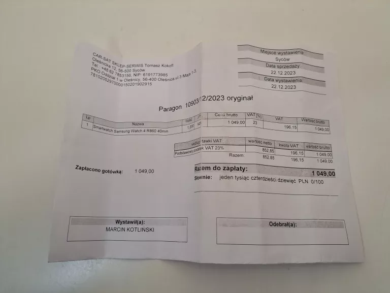 SMARTWATCH SAMSUNG GALAXY WATCH 4 R860 GWARANCJA