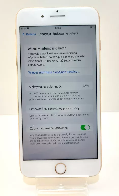TELEFON APPLE IPHONE 8 PLUS 3/64GB BAT 78% ZBITE PLECY