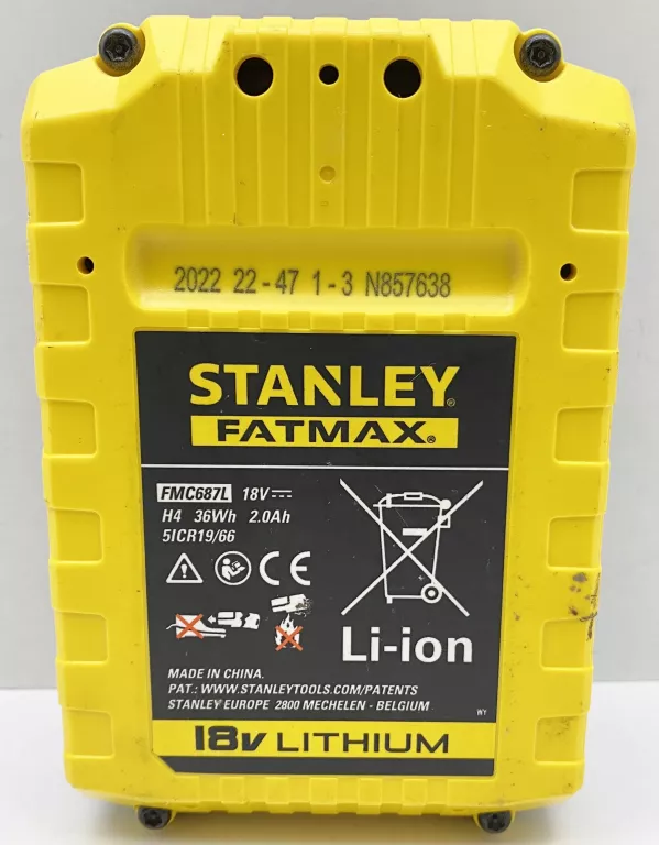 AKUMULATOR STANLEY FATMAX FMC687L 18V 2.0 AH + ŁADOWARKA STANLEY FATMAX