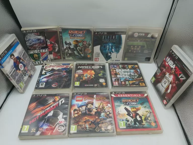 GRY NA PS3 ZESTAW 12 SZTUK GTA V, RATCHET CLANK, NEED FOR SPEED INNE!!!